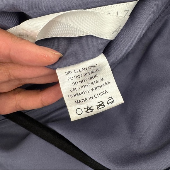 Azazie Bridesmaid Formal Dusty Blue Bow Front Midi Dress No Size Tag - Picture 13 of 16